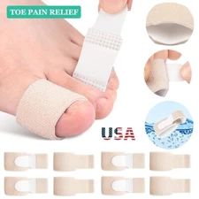 8Pcs Broken Toe Wraps Cushioned Bandages Hammer Toe Separator Corrector Hot USA