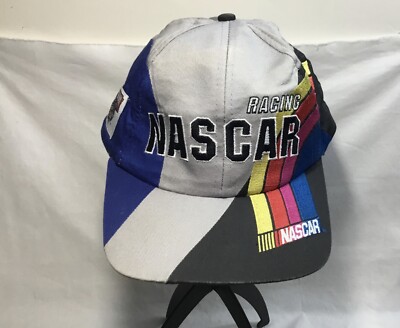 NASCAR hat, vintage 50th anniversary, blk, wht, blue, unbranded  adjustable size