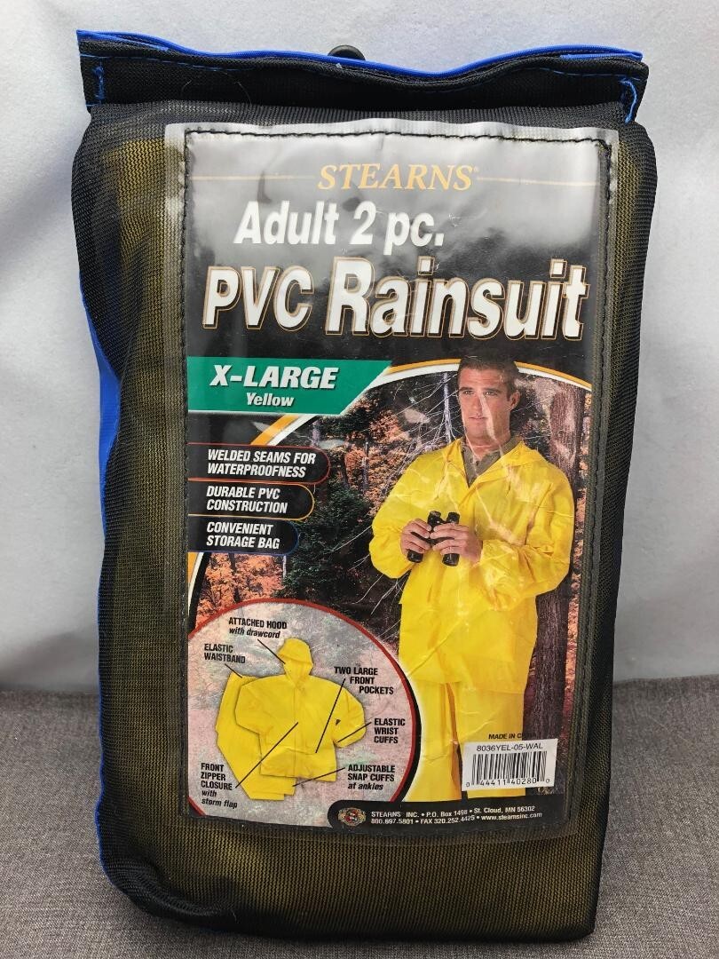 Stearns Combinaison de Pluie 2 Pièces Jaune 100% PVC 100% Imperméable