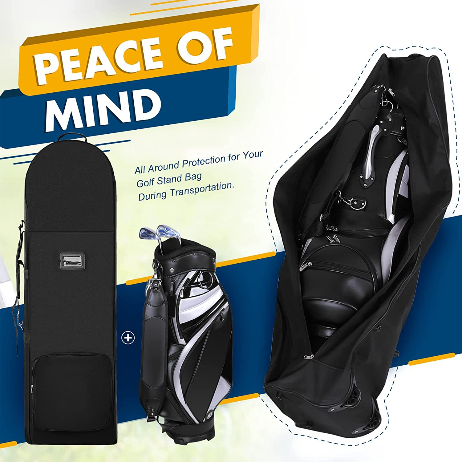 Padded Golf Travel Bags with Wheels, 900D Heavy Duty Oxford Wear