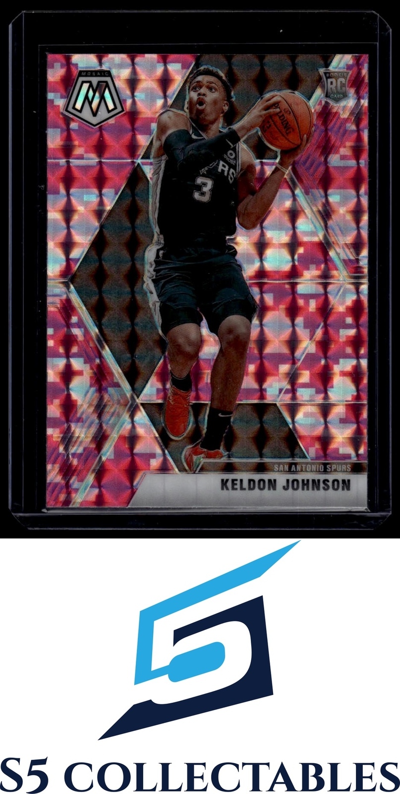 2019-20 Panini Mosaic #238 Keldon Johnson Camo Pink 1889