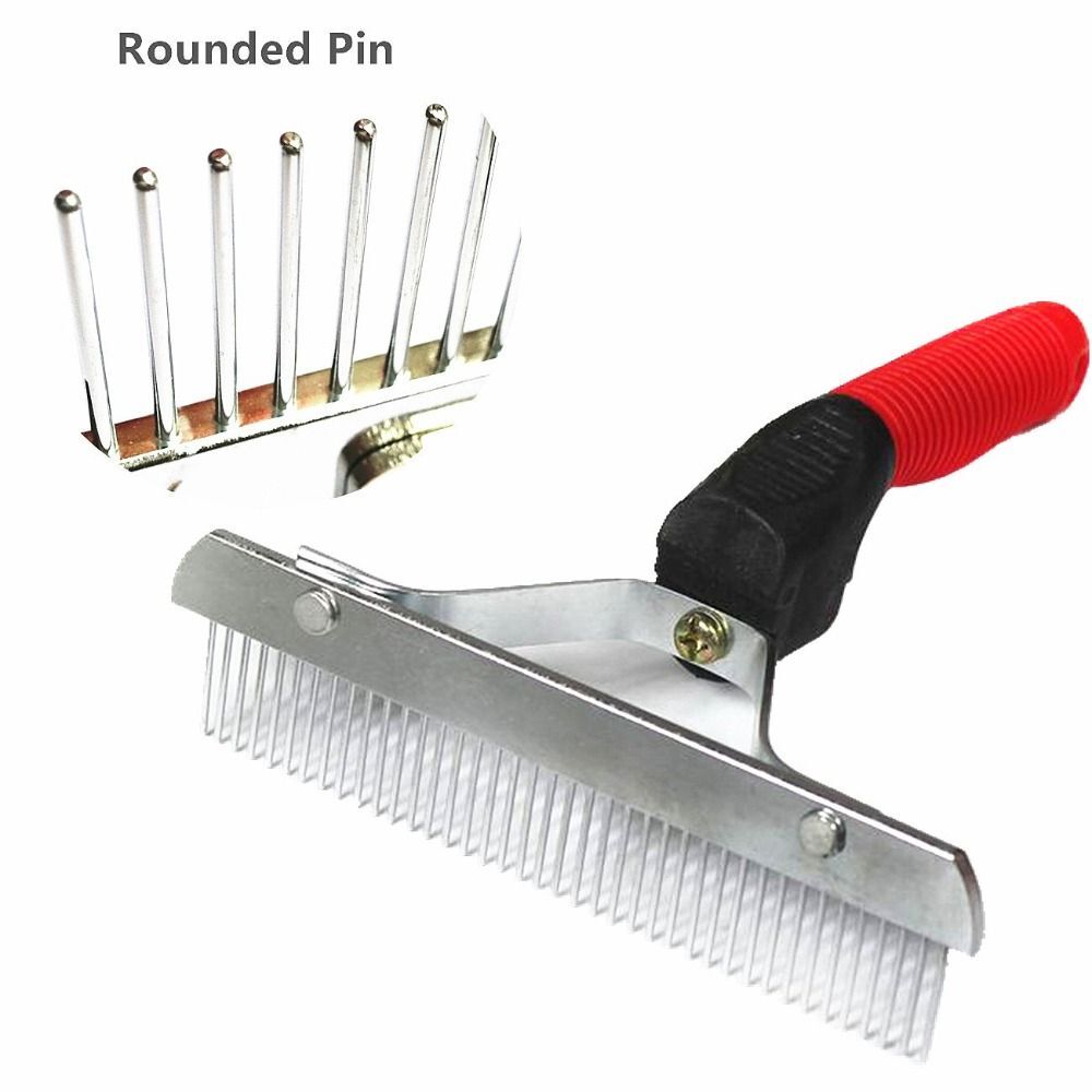 Stainless Steel Pet Comb Handle Deshedding Brush Rakes Hair Cleaner