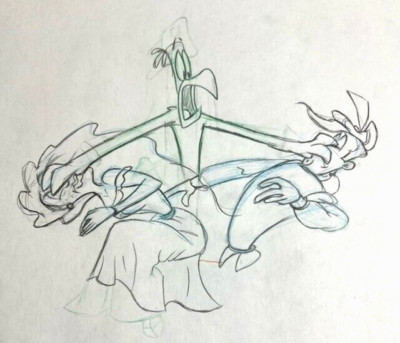 #NN20 - RAPUNZEL ANIMATION SKETCH  -  RAPUNZEL &THE PRINCE WITH BIRD #186