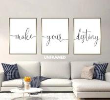 Make Your Destiny, Set of 3 Prints, Minimalist Art, Home Wall Art Decor