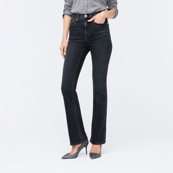 Curvy Full-Length Bootcut Jean in Washed Cotton Stretch