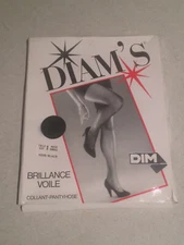 DIM'S - STOCKINGS - (MADE IN FRANCE) - BRILLANCE VOILE - BLACK - SIZE: SMALL - (