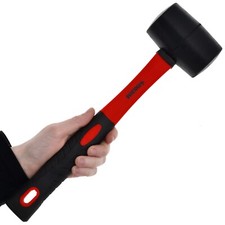 HEAVY DUTY RUBBER MALLET 16Oz Fibreglass Hammer Paving Tiling Flooring Camping