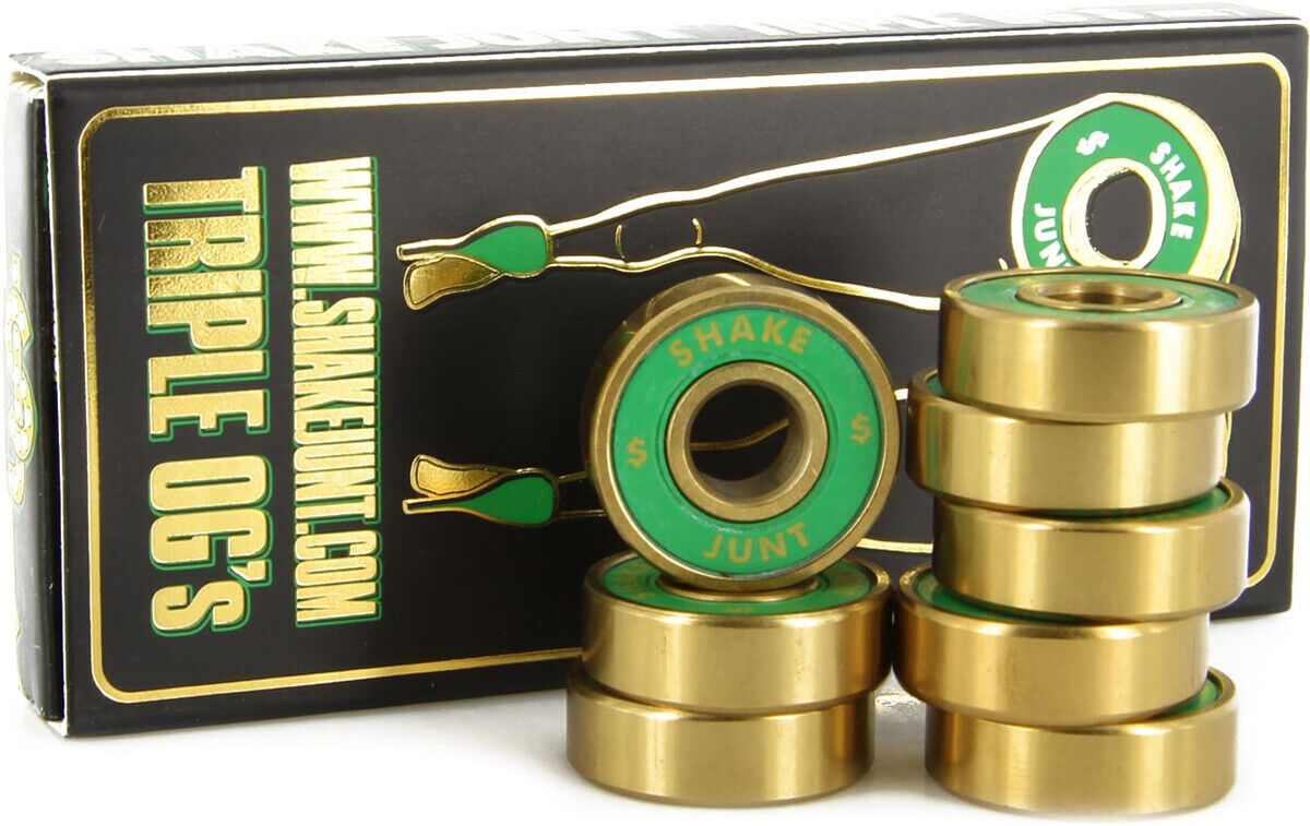 SHAKE JUNT Skateboard Bearings ABEC 7 Triple OGs Set of 8 SHAKE JUNT Skateboard Bearings ABEC 7 Triple OGs Set of 8