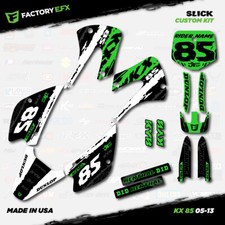White Green Slick Racing Graphics Kit Fits Kx85 05-13 Plates Kx 85 2005-2013 White Green Slick Racing Graphics Kit Fits Kx85 05-13 Plates Kx 85 2005-2013