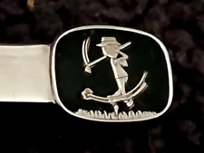 Vintage 1961 Ben Hogan Silver Cartoon Golfer Tie Bar for "61" OPEN Championship 