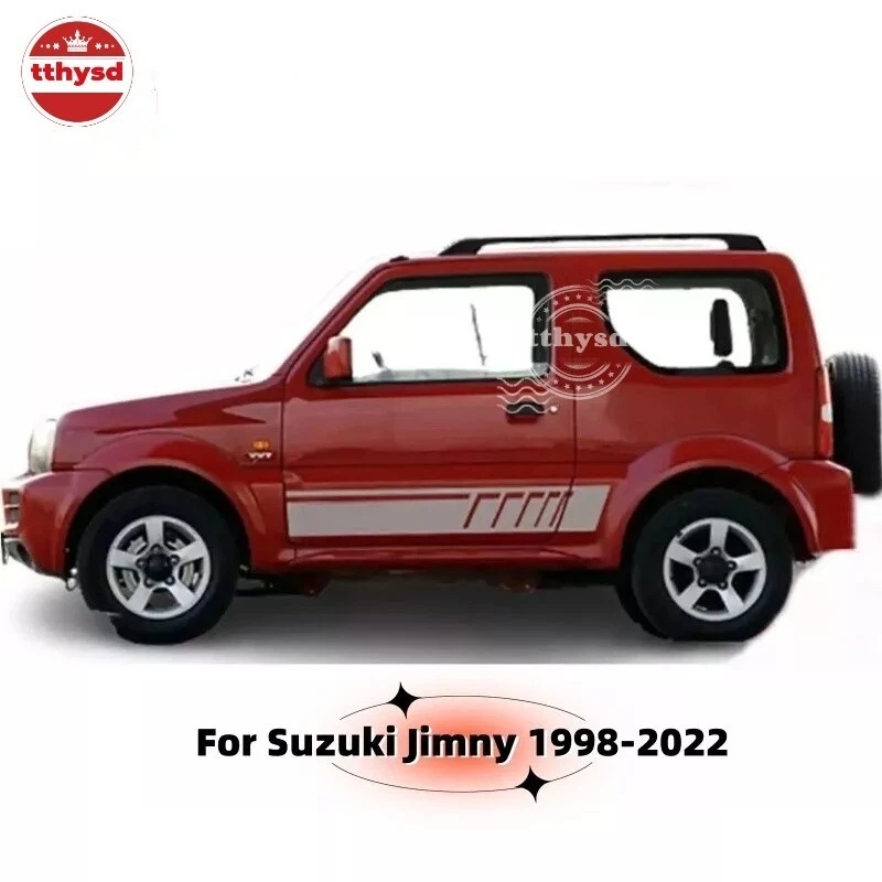 Kit de calcomanías a rayas de vinilo para puerta lateral de coche Suzuki Jimny 1998-2022 2 piezas adhesivas NUEVO Foto 4 de 4