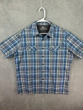 Croft Barrow Quick Dry Shirt Adult Large Blue Button Up Fishing Performance Mens