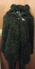 New Zanzea Super Soft Hooded Lined Shaggy Jacket With Ears Black S