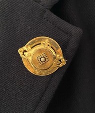 Broche en Or Jaune 18 K  / Email + Perle au Centre / Fin XIXème / Réf MP2325