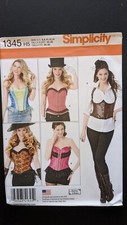 Sew a Corset, Boned Corset, Lace Back Corset, Simplicity 1345, sizes 6-14 Uncut