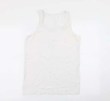 love to lounge Womens White Cotton Blend Pyjama Top Size 14