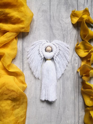 Macrame Angel Ornament | Handmade Christmas Tree Decoration | Communion, Christe - Picture 10 of 11