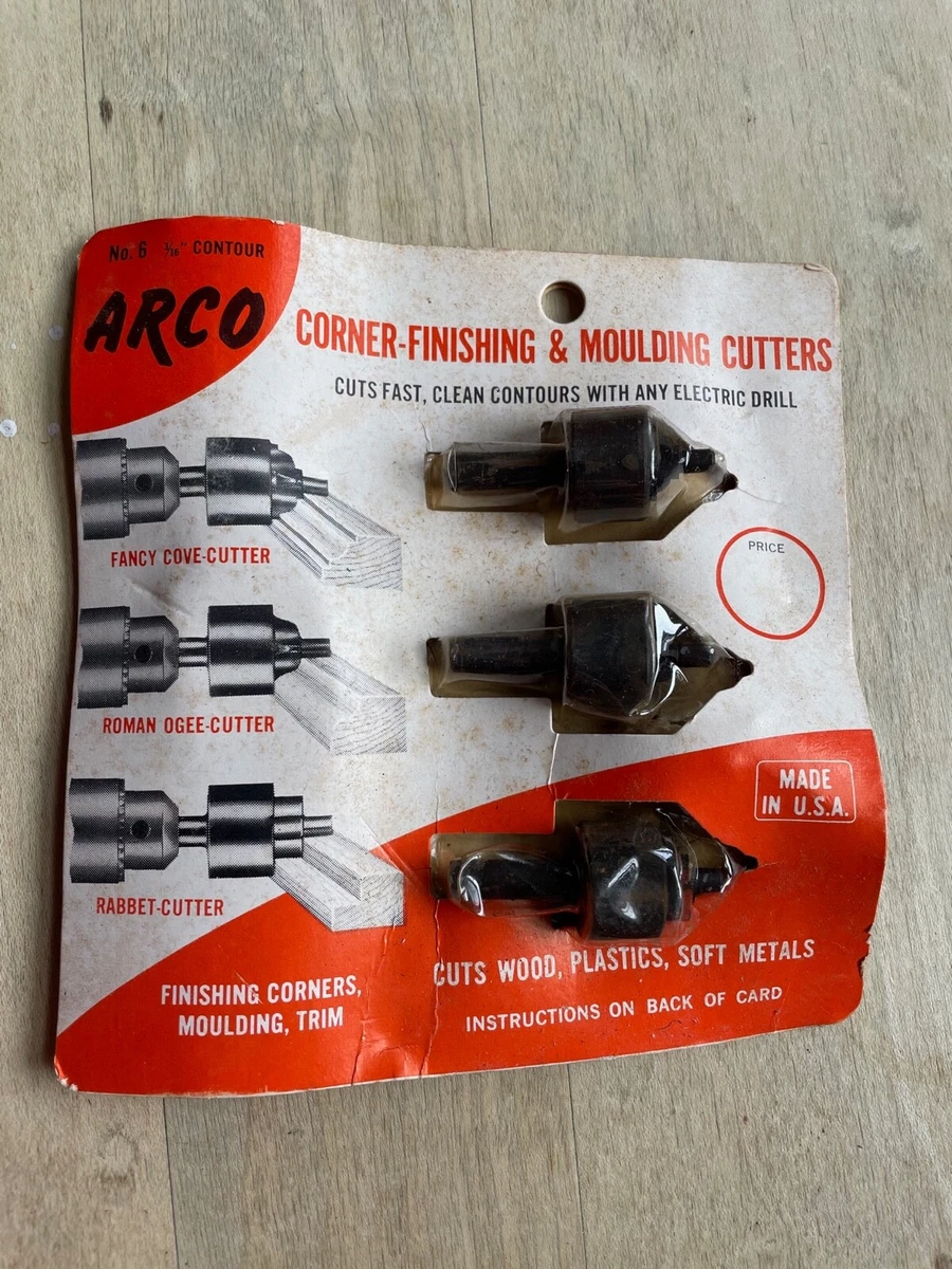 3 ARCO Corner Finishing Moulding Cutters Fancy Cove Roman Ogee