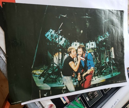 1980 Vintage early rock band Poster THE WHO duo stage shot Roger Pete