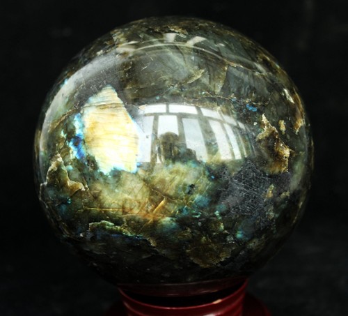2872g6,31 lb flash azul y dorado bola de esfera de cristal labradorita curación - Imagen 3 de 8