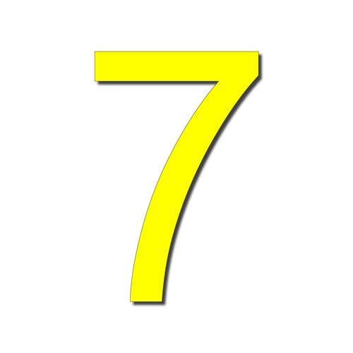 HOUSE NUMBER 7 Arial Acrylic Large Floating Cool Stylish Modern Gloss Black DIY - Imagen 33 de 68