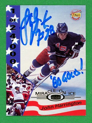 John Harrington Miracle On Ice 1980 USA Olympic Gold Hockey Signed Card E26912