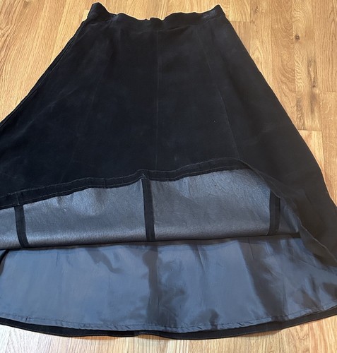Vintage Bagatelle Black Leather Suede A-line Skirt Lined Women’s Size 14 - Picture 18 of 18