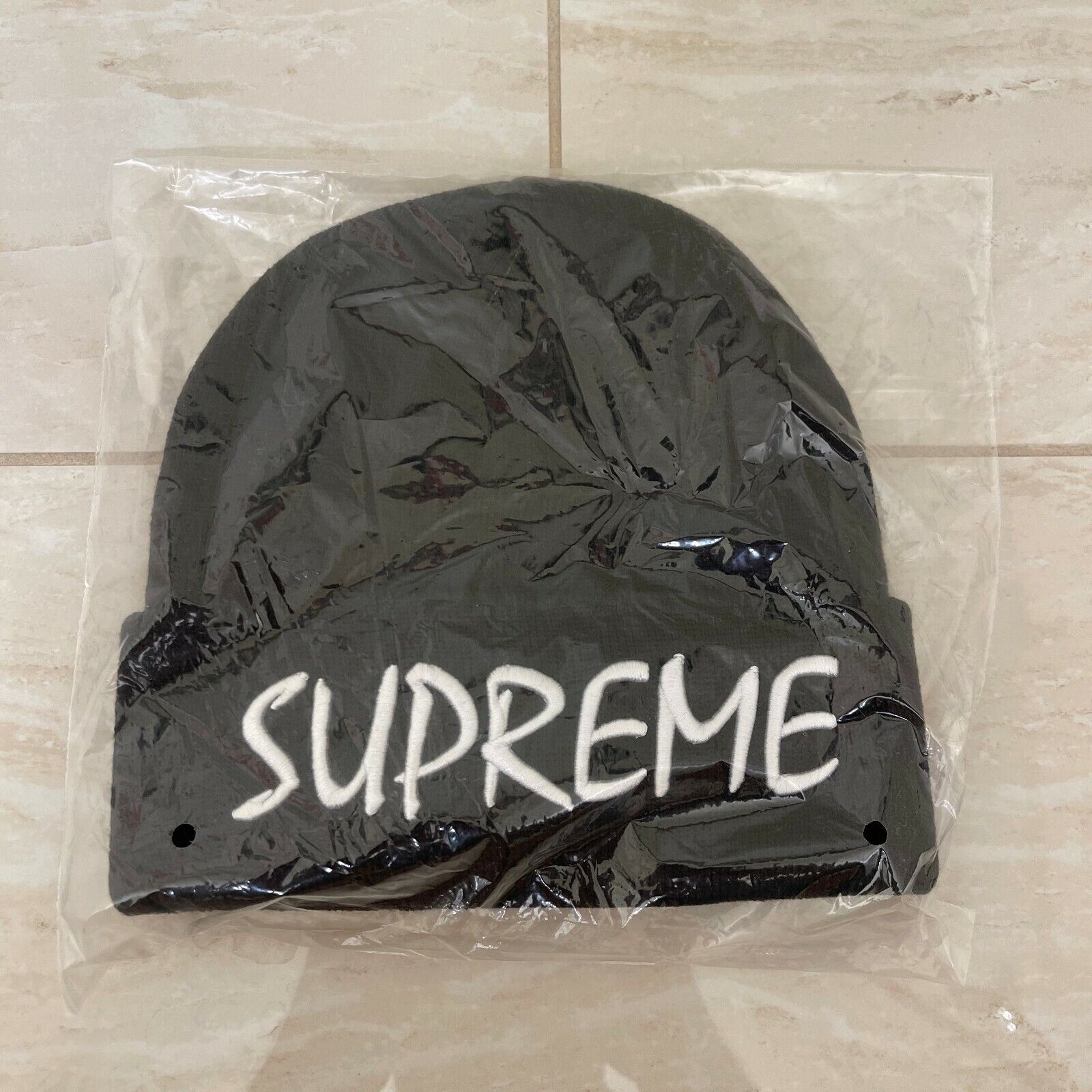 New Supreme FTP Beanie Skull Cap Hat Acrylic Black Spring Summer 2021 SS21