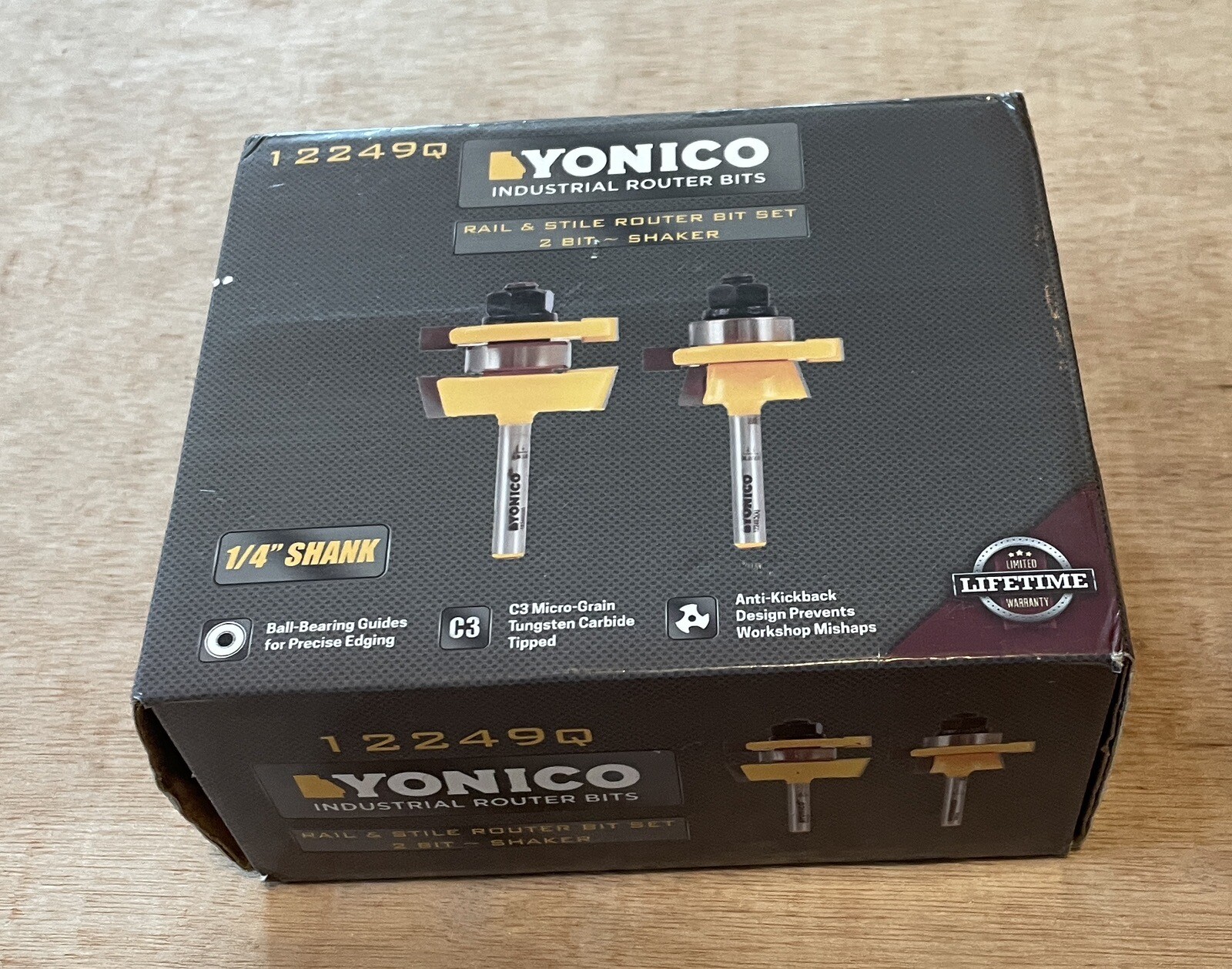 Yonico 2 Bit Rail and Stile Router Bit Set - 1/4