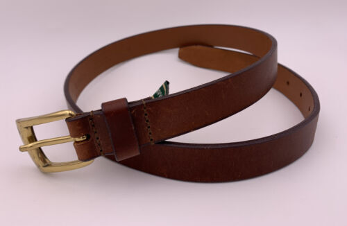 Cole Haan Dark Brown Woven Braided Leather Belt With Brass  display picture 1