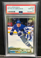 Nicholas Abruzzese 2022-23 Upper Deck Young Guns RC #234 PSA 10 GEM MT QTY