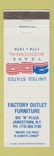 Matchbook Cover - Factory Outlet Furniture Jamestown NY 1976