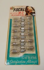 Vintage Focal M-3 Clear Flash Bulbs Pack of 12 Bulbs