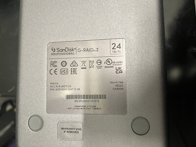 SanDisk Professional G-RAID 2 24TB USB-C External HDD - Space Gray