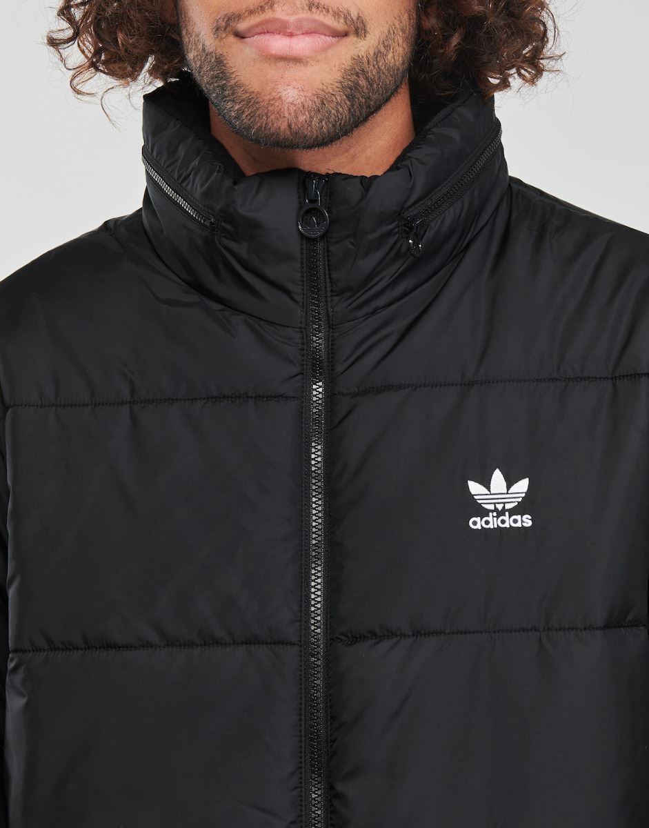 Adidas Mens Jacket Essentials Padded Puffer Jacket Black Winter Zip