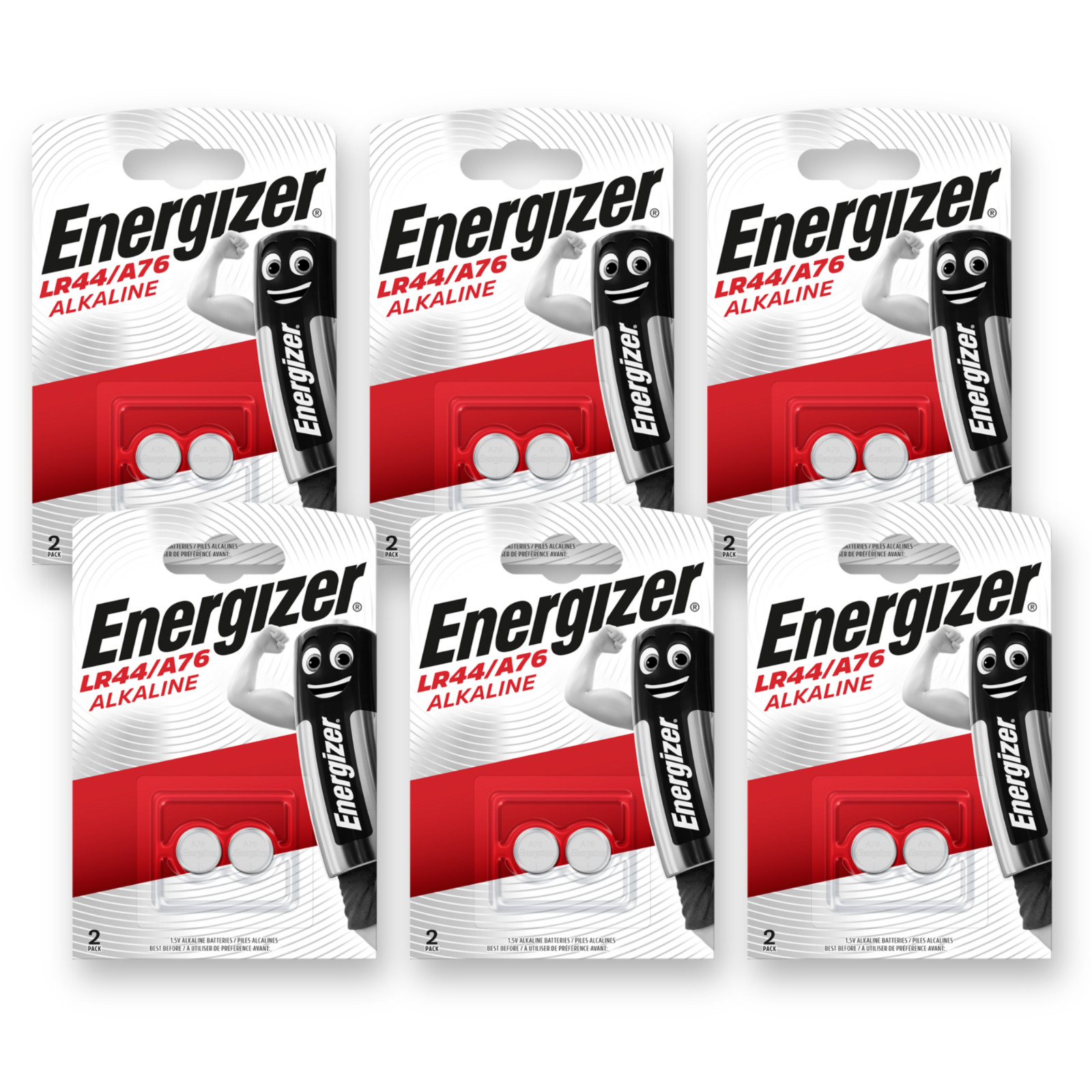 12x ENERGIZER LR44 Batteries A76 AG13 1.5V Alkaline Coin Cell *EXPIRY 10/2028*
