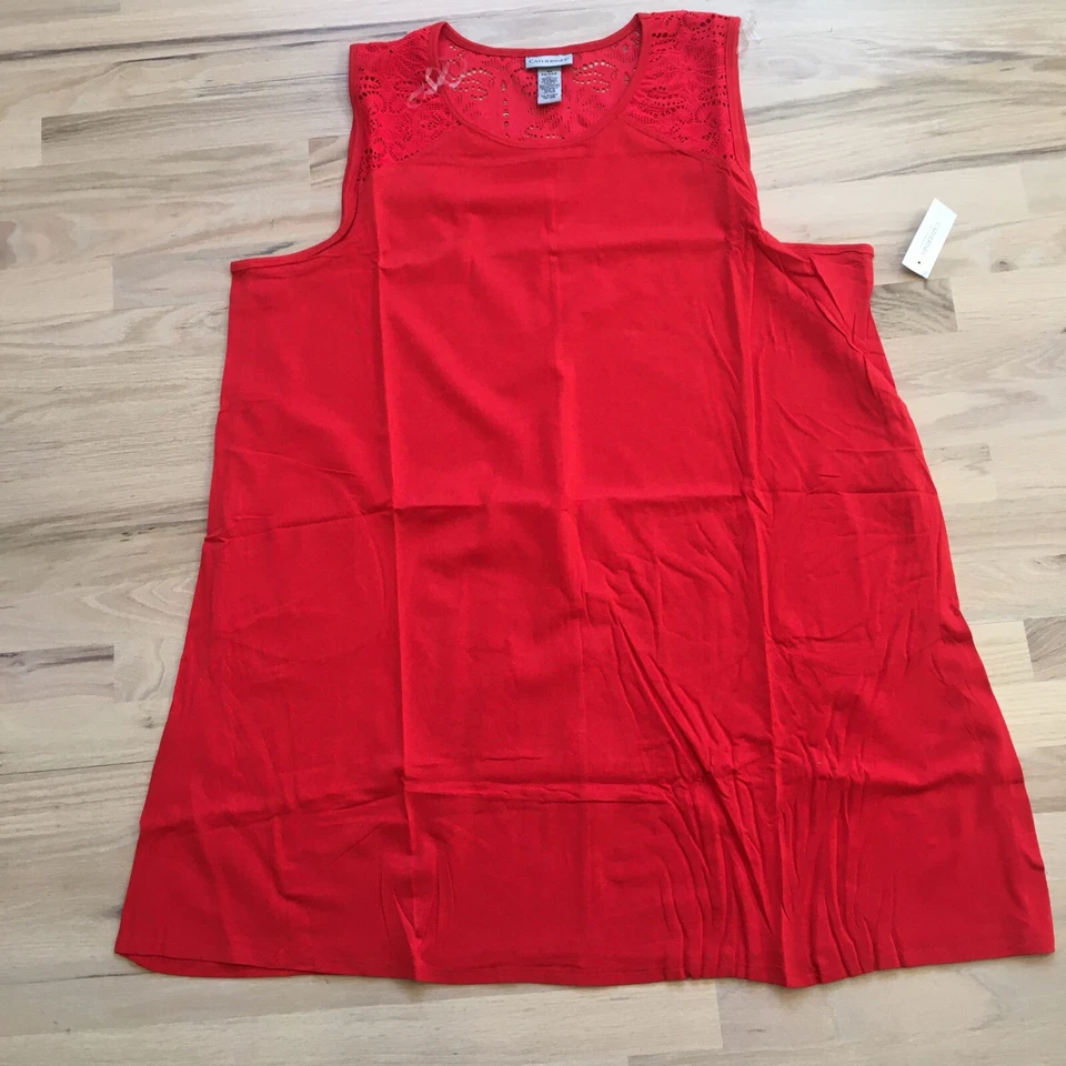 Juego de 3 piezas de traje de baño con volantes de encaje rojo Catherines 22W con BTMS negro valor de $200 Foto 3 de 4