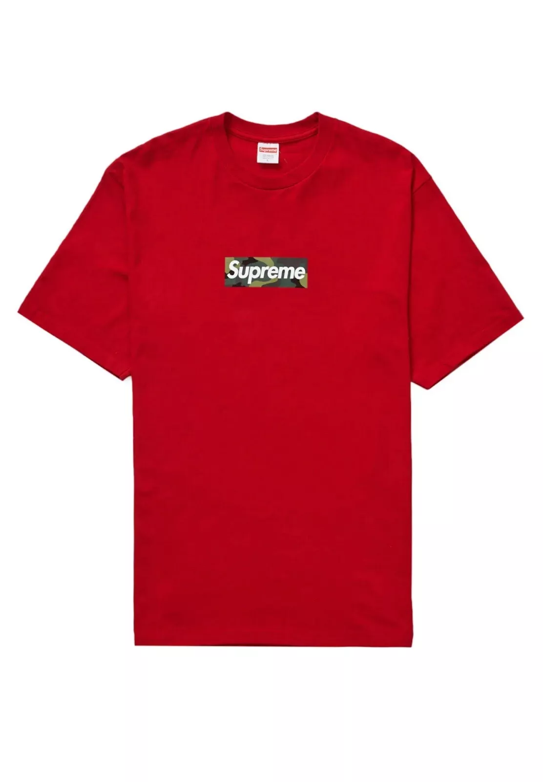 T shirt homme à manches courtes Supreme FW23 Camo Box logo rouge XL coton rare États Unis