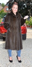 US4553 BEAUTIFUL RANCH MINK FUR COAT MOCCA MINK JACKET SIZE L - NERZMANTEL
