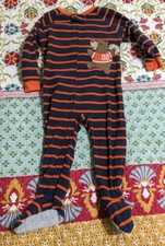 Carter's Fleece Sleeper Blue And Orange Football Boys Size 18 Months