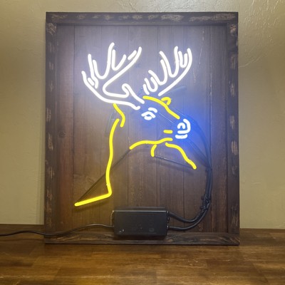 Neon Deer Buck Head For Outdoorsman