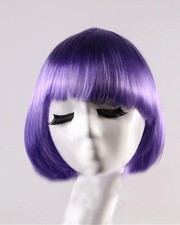 Short Bob Synthetic Wig Lavender Women Cosplay Halloween Party Hair