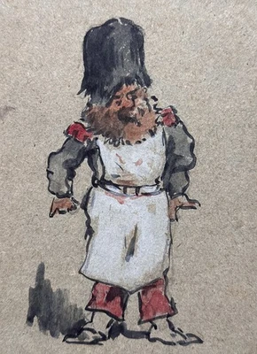 Dessin ancien portrait de soldat grognard Napoléon Caran D'Ache 19ème gouache - Photo 1/4