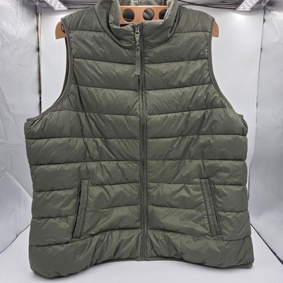 Packable Premium Down Vest 2X Xersion Green Lightweight Pockets Cozy 2X BIN S28