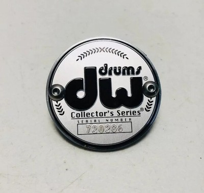 NEW DW Collector s Black & Silver Badge, Bass Tom Snare Drum w/ Serial # 6th Gen