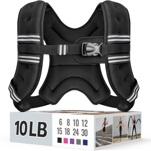 Zeerun Weighted Vest, 6lb/8lb/10lb/12lb/15lb/18lb/20lb/24lb/30lb for Men Wome...