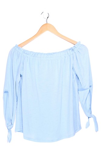 Pullover Corto Carmen A Costine Con Volant - Senza Spalle - Manica Lunga - Taglie 34/36 38/40