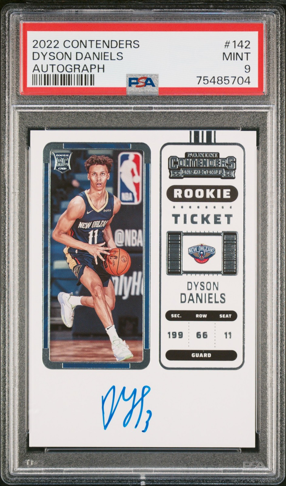 2022 CONTENDERS AUTO #142 DYSON DANIELS PSA 9