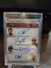 Curry Soto Burrow Haaland Auto 1/2 Leaf Superlative Quad Signature