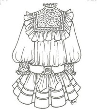 24-25" DOLL DRESS PATTERN Victorian German French ANTIQUE vintage look 855